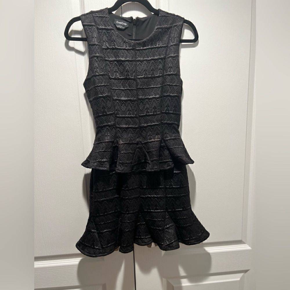 BEBE GODET PEPLUM DRESS - Picture 2 of 5